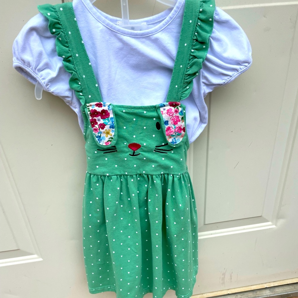 Marie Nicole, Green & White Polka Dot, Rabbit, Dress, Size XL